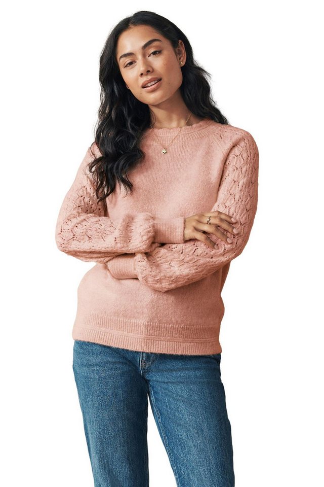 LAURA ASHLEY Rundhalspullover Laura Ashley Rundhals-Strickpullover mit Pointelle (1-tlg) von LAURA ASHLEY
