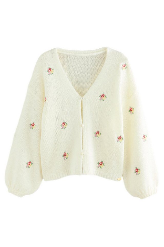 LAURA ASHLEY Strickjacke Laura Ashley Strickjacke mit Blumenstickerei (1-tlg) von LAURA ASHLEY
