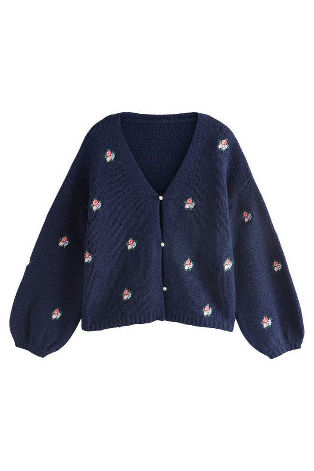 LAURA ASHLEY Strickjacke Laura Ashley Strickjacke mit Blumenstickerei (1-tlg) von LAURA ASHLEY