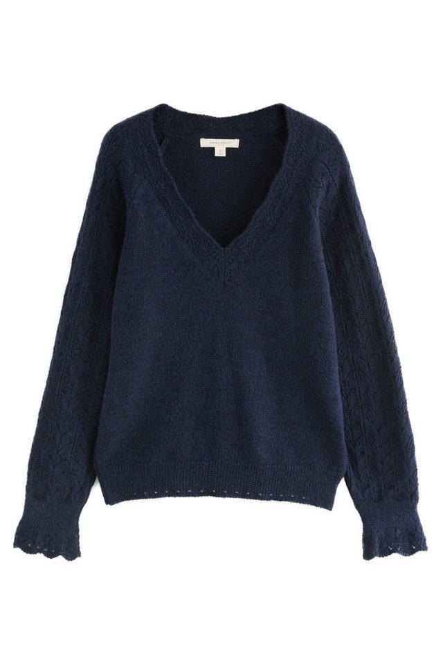 LAURA ASHLEY Strickpullover Laura Ashley Pointelle-Pullover mit Wollanteil (1-tlg) von LAURA ASHLEY
