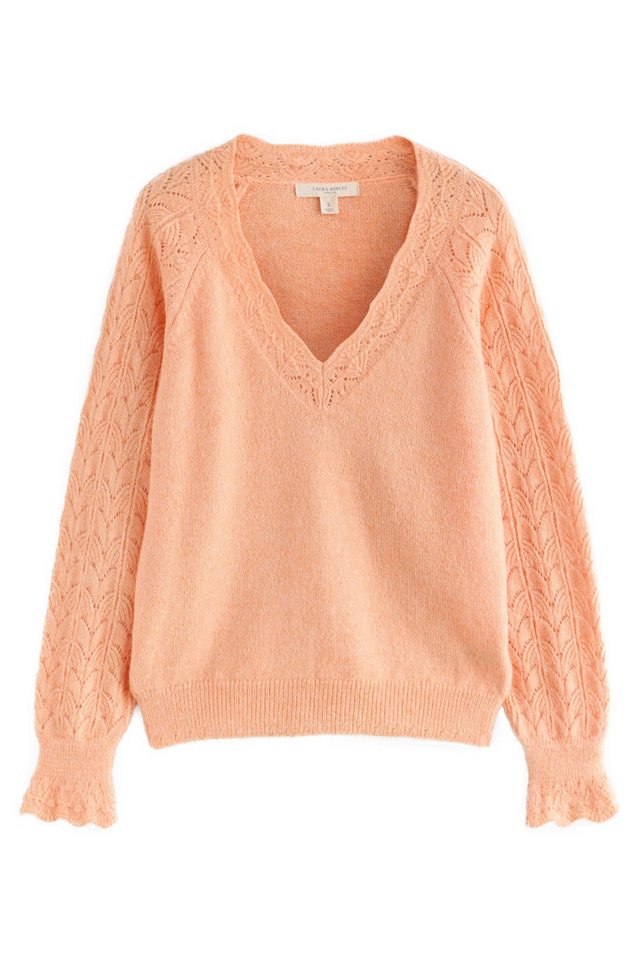 LAURA ASHLEY Strickpullover Laura Ashley Pointelle-Pullover mit Wollanteil (1-tlg) von LAURA ASHLEY