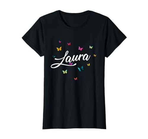 LAURA - Schöner Mädchen Name mit bunten Schmetterlingen T-Shirt LAURA - Schöner Mädchen Name mit bunten Schmetterlingen T-Shirt von LAURA Tochter Enkel Geburtstag Geschenkideen
