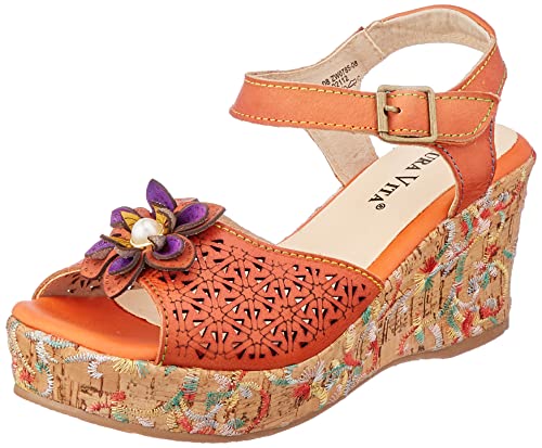 LAURA VITA Damen Lorieo 08 Sandalen, Orange, 39 EU von Laura Vita