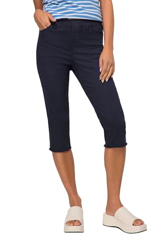 LAURASØN Caprihose, Jeggings, Fransensaum, Elastikbund, mit recycelten Materialien Marine 48 818185130-48 von LAURASØN