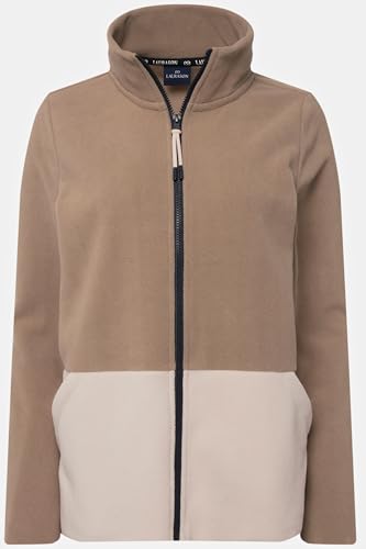 Laurasøn Fleecejacke, Colorblocking, Rundhals, Zipper, Langam, OEKO-TEX beige-grau M 823749310-M von Laurasøn