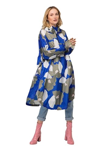 LAURASØN Funktions-Regencape, Unisex, Blätter Print, Kapuze eisblau 1Size 819403700-1 von LAURASØN