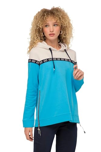 Laurasøn Hoodie, zweifarbig, Print-Tape, Kapuze, Langarm, Seitenzipper Soft Granit M 821986305-M von Laurasøn