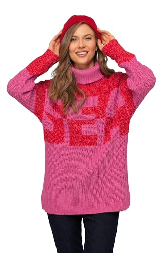 LAURASØN Pullover, Colorblocking Wording SEA, zweifarbig, Rollkragen, Langarm hellpink XL 822410549-XL von LAURASØN