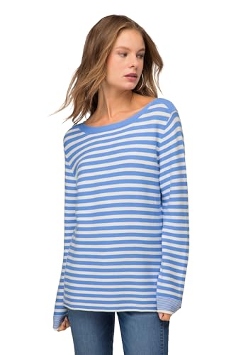 LAURASØN Pullover, Feinstrick, Ringel, U-Boot-Ausschnitt, Langarm wolkenblau XL 820094718-XL von LAURASØN