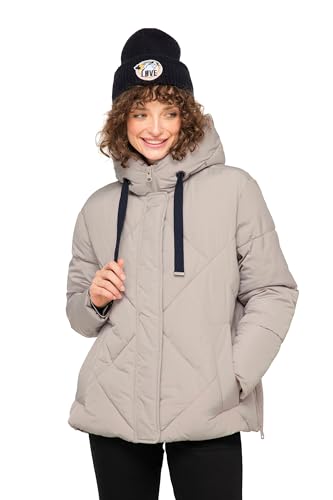 LAURASØN Steppjacke, Kapuze, verdeckter Zipper, lange Seitenzipper helles steingrau M 820714307-M von LAURASØN