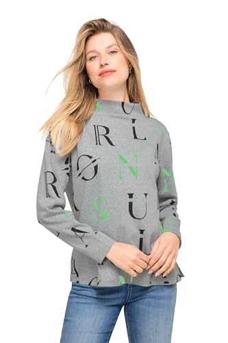 Laurasøn Sweatshirt, Buchstaben-Print, Stehkragen, Langarm, Oeko-TEX grau Melange XL 823011123-XL von Laurasøn