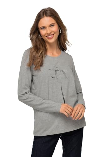 Laurasøn T-Shirt, Vogel, Rundhals, Langarm grau Melange M 823706123-M von Laurasøn