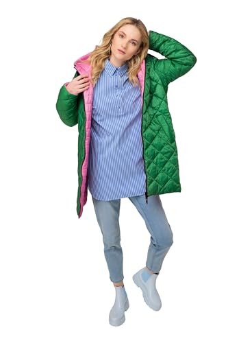 LAURASØN Wende-Steppjacke, extra lang, wasserabweisend, Kapuze, Langarm grün XXL 819562444-XXL von LAURASØN