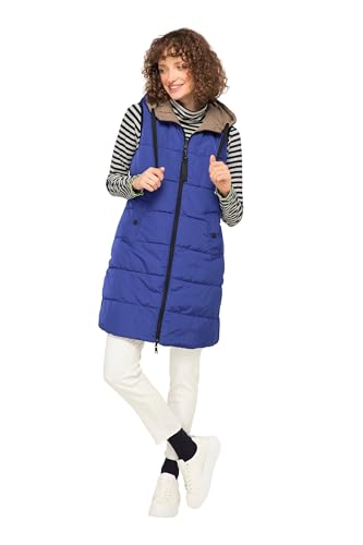 Laurasøn Wende-Weste, lange Form, Stepp, Kapuze, 2-Wege-Zipper taupe L 820808321-L von Laurasøn