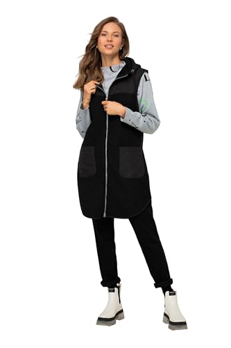 Laurasøn Weste, Teddyfleece und Stepp, Kapuze, 2-Wege-Zipper, OEKO-TEX schwarz XL 822520100-XL von Laurasøn