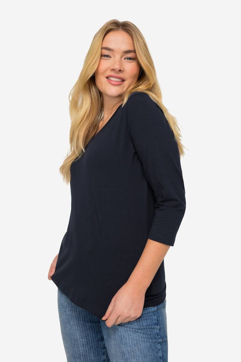 Große Größen Basic-Shirt, Damen, blau, Größe: M, Baumwolle, LAURASON von LAURASON