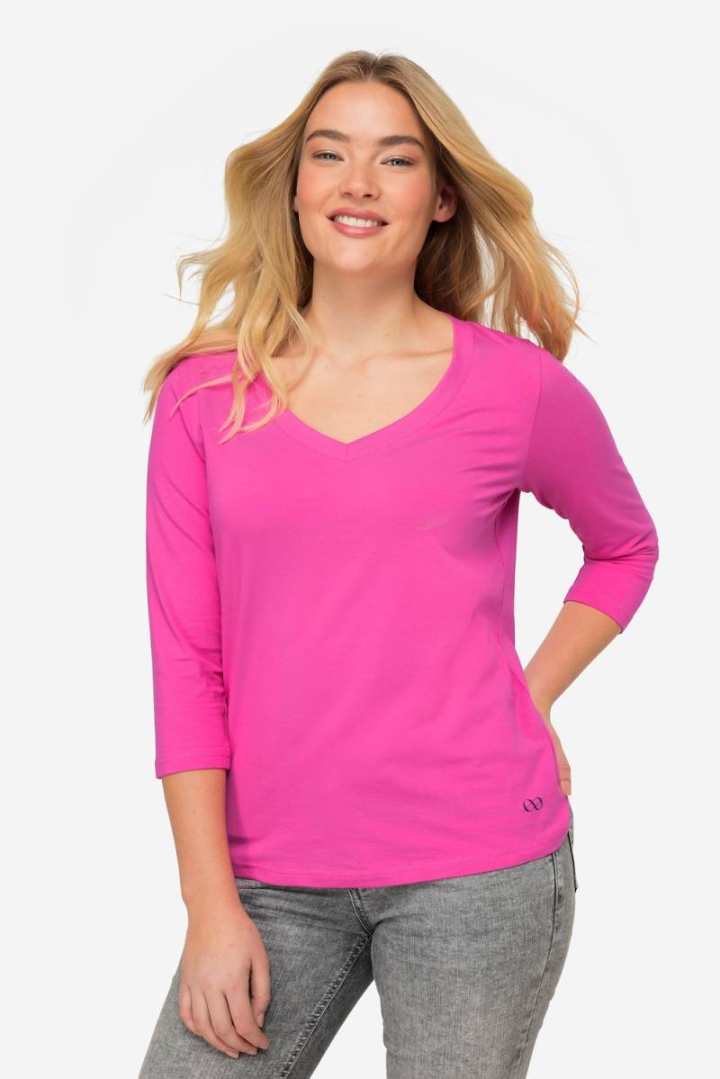 Große Größen Basic-Shirt, Damen, rosa, Größe: XL, Baumwolle, LAURASON von LAURASON