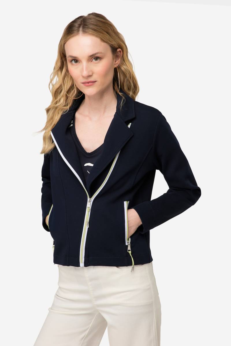 Große Größen Biker-Jacke, Damen, blau, Größe: M, Baumwolle/Synthetische Fasern, LAURASON Große Größen Biker-Jacke, Damen, blau, Größe: M, Baumwolle/Synthetische Fasern, LAURASON von LAURASON