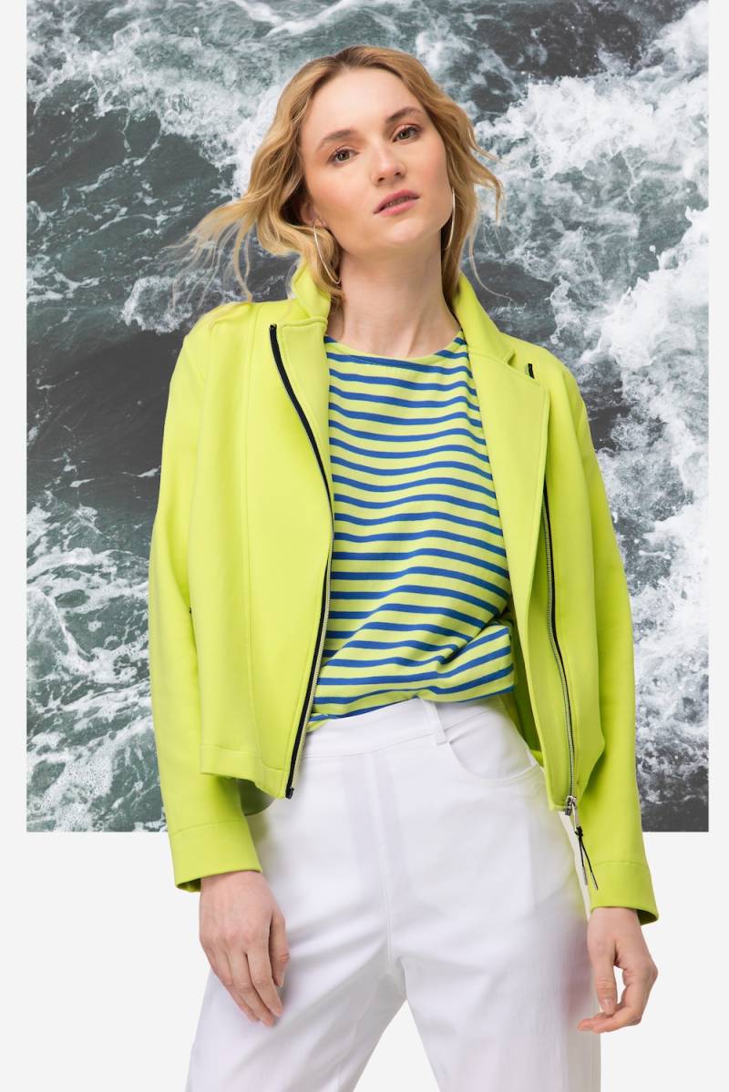 Große Größen Biker-Jacke, Damen, grün, Größe: XL, Baumwolle/Synthetische Fasern, LAURASON von LAURASON