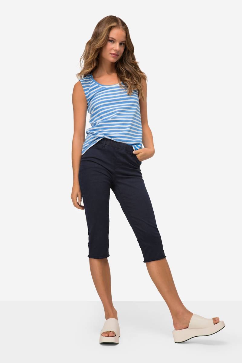 Große Größen Caprihose, Damen, blau, Größe: 48, Baumwolle, LAURASON von LAURASON