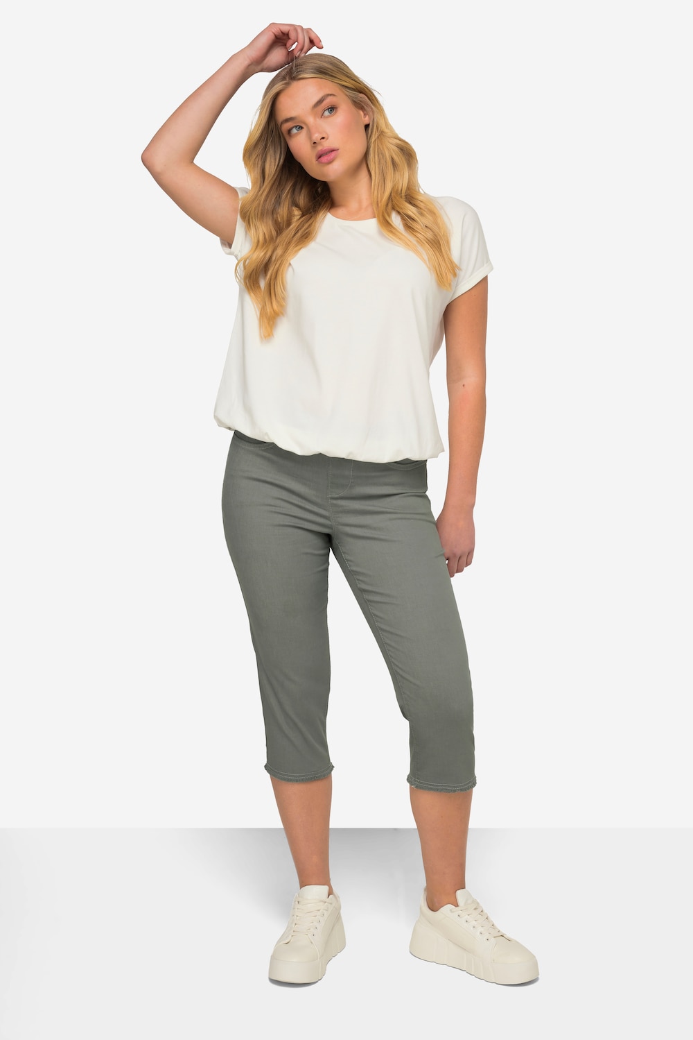 Große Größen Caprihose, Damen, grau, Größe: 56, Baumwolle, LAURASON von LAURASON