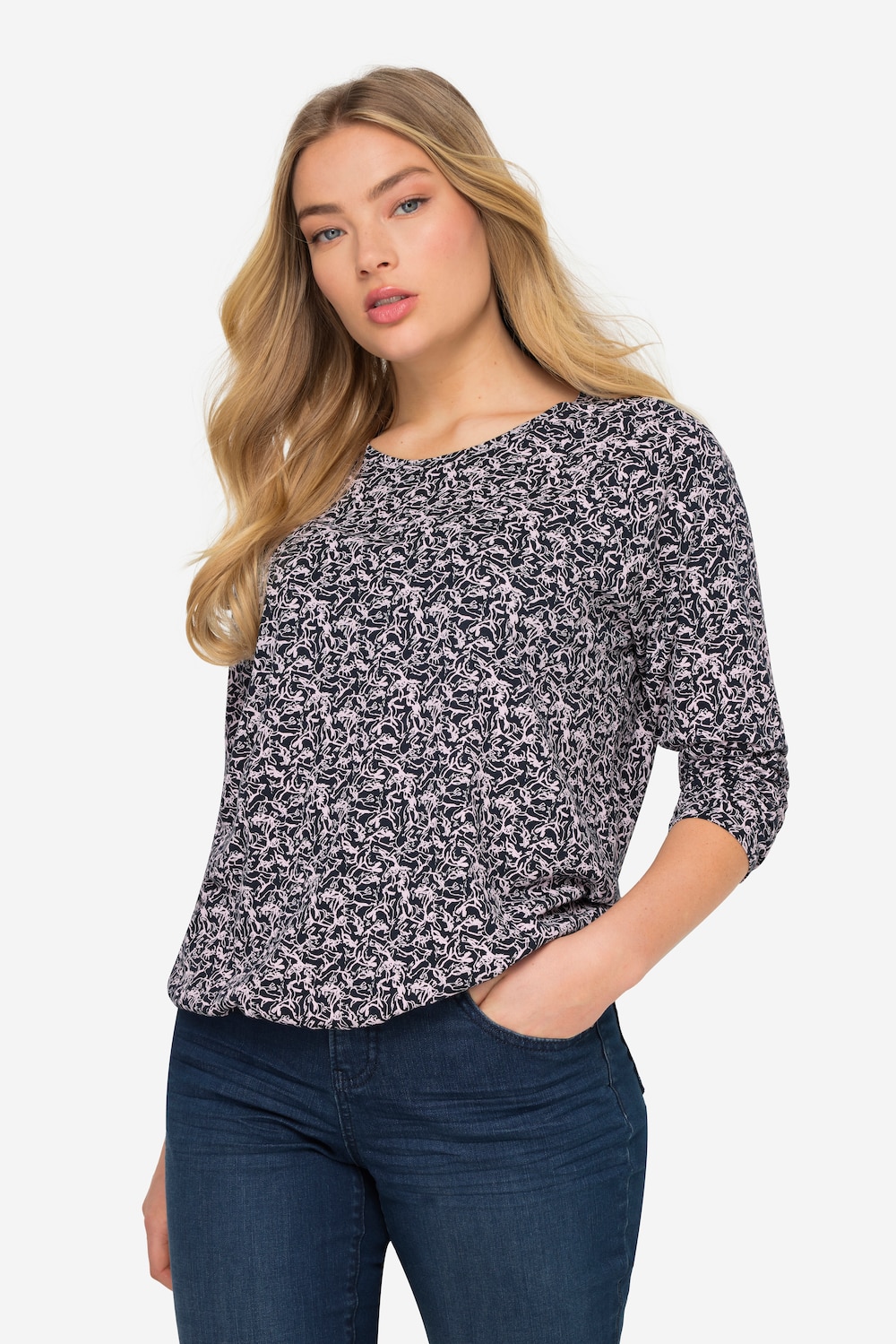 Große Größen Druckshirt, Damen, blau, Größe: 3XL, Baumwolle/Synthetische Fasern, LAURASON von LAURASON