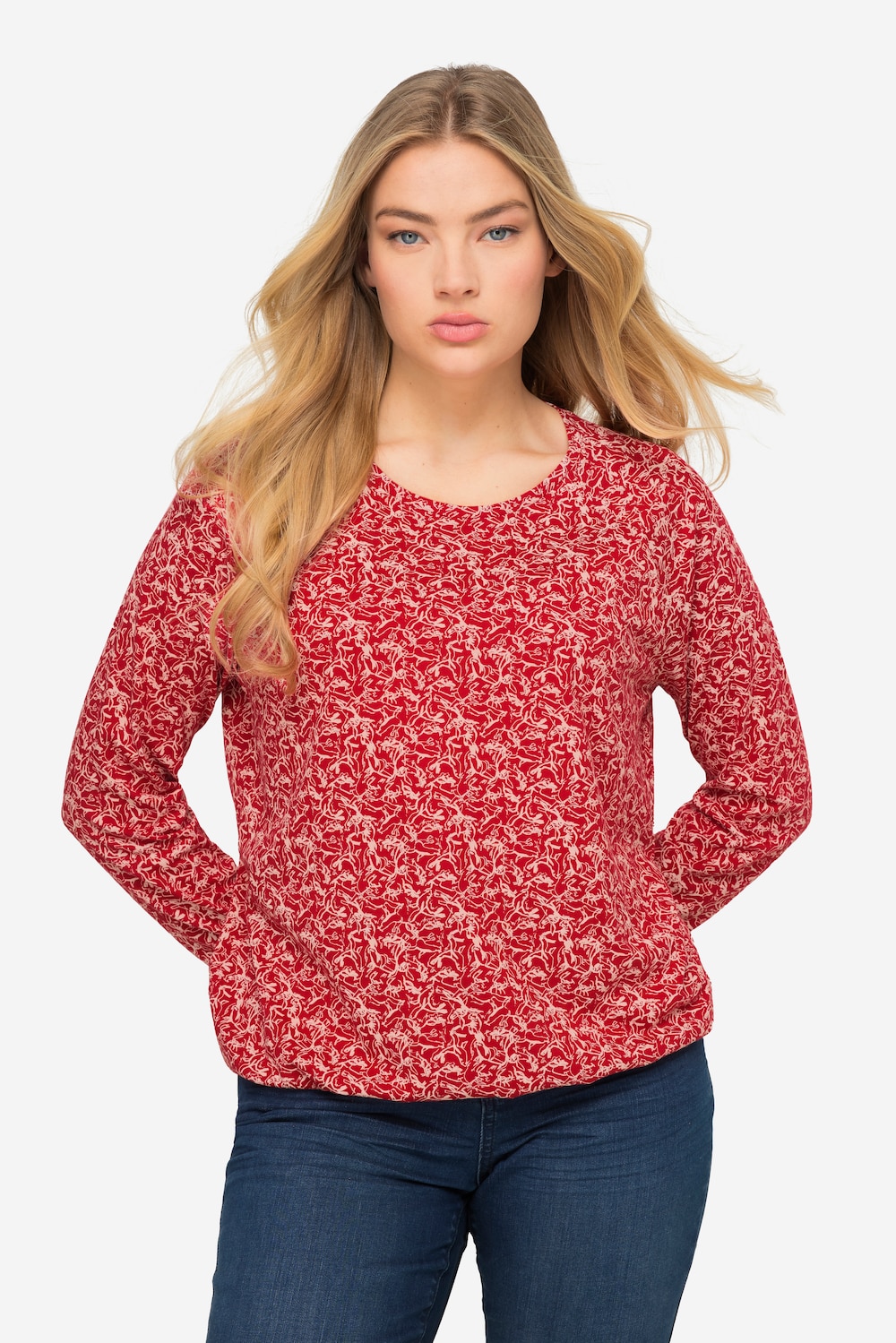 Große Größen Druckshirt, Damen, rot, Größe: XXL, Baumwolle/Synthetische Fasern, LAURASON von LAURASON