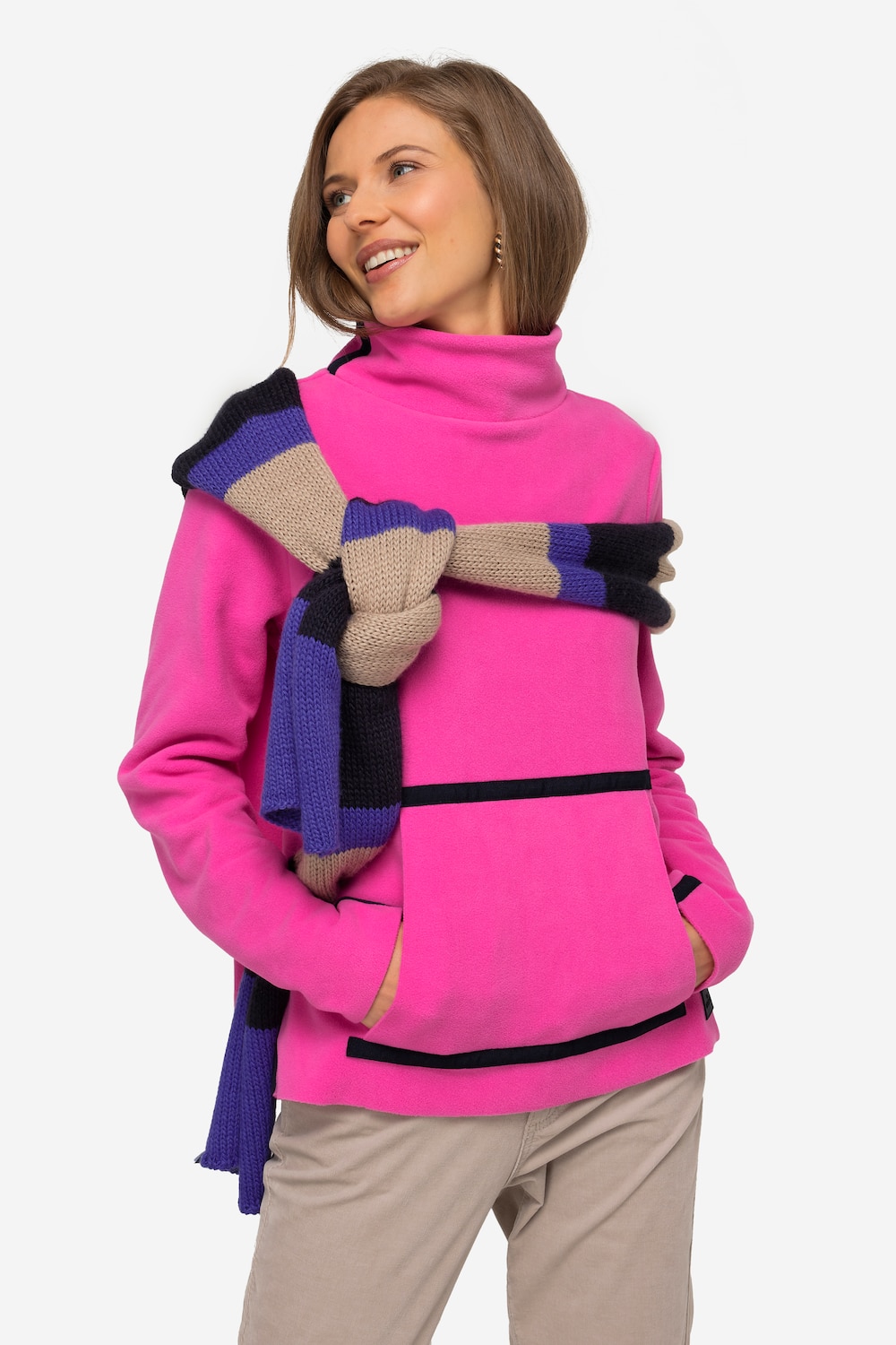 Große Größen Fleece-Pullover, Damen, rosa, Größe: S, LAURASON von LAURASON