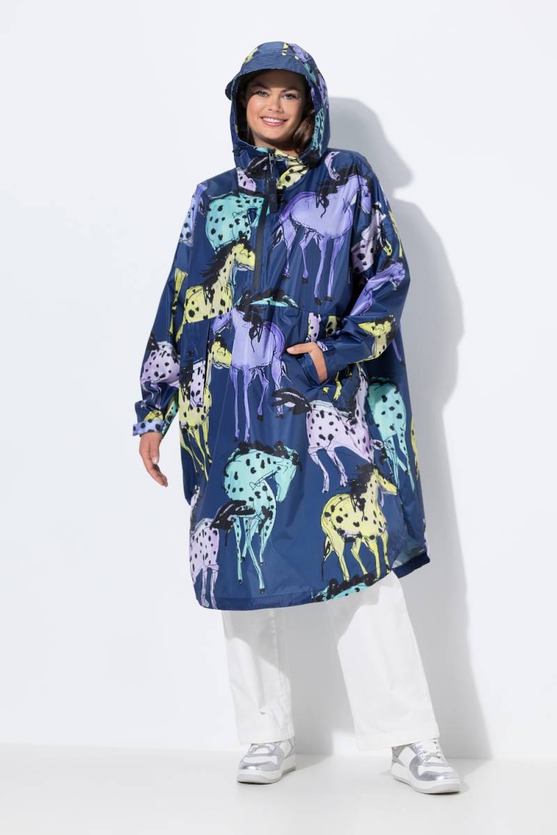 Große Größen Funktions-Regencape, Damen, blau, Größe: One Size, Polyester, LAURASON von LAURASON