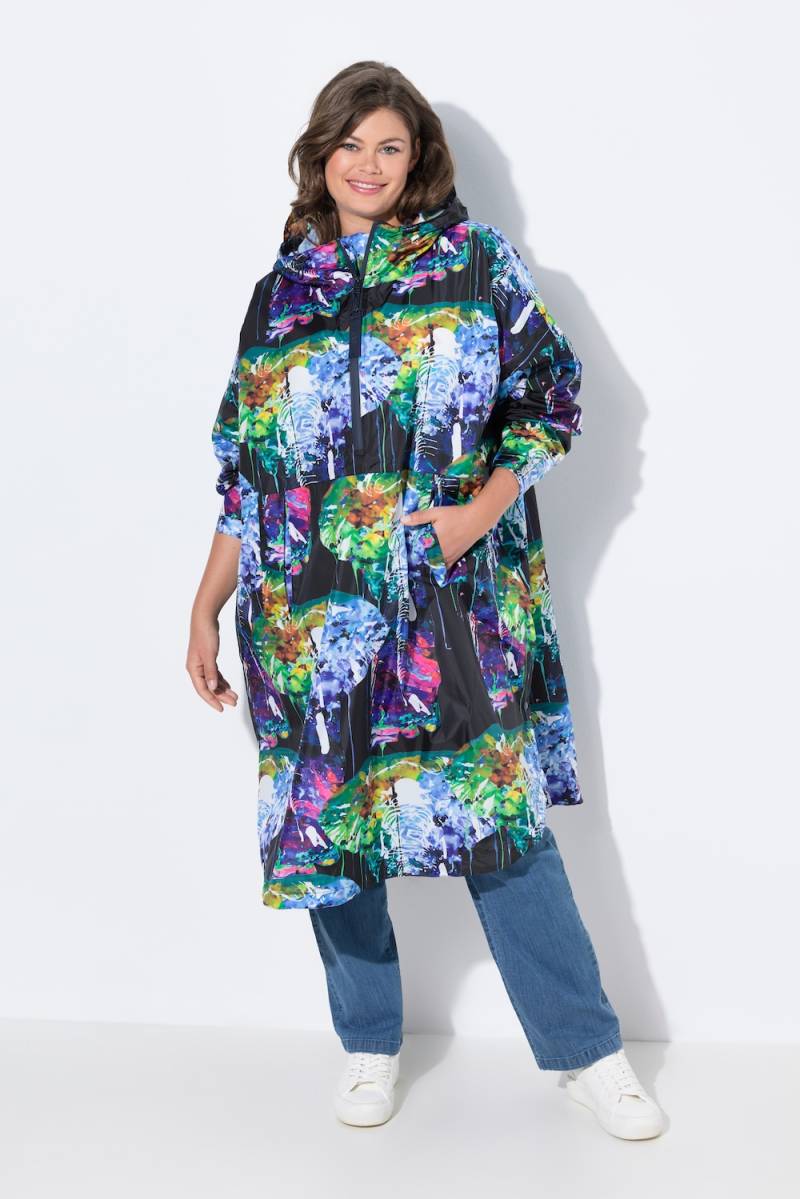 Große Größen Funktions-Regencape, Damen, blau, Größe: One Size, Polyester, LAURASON von LAURASON