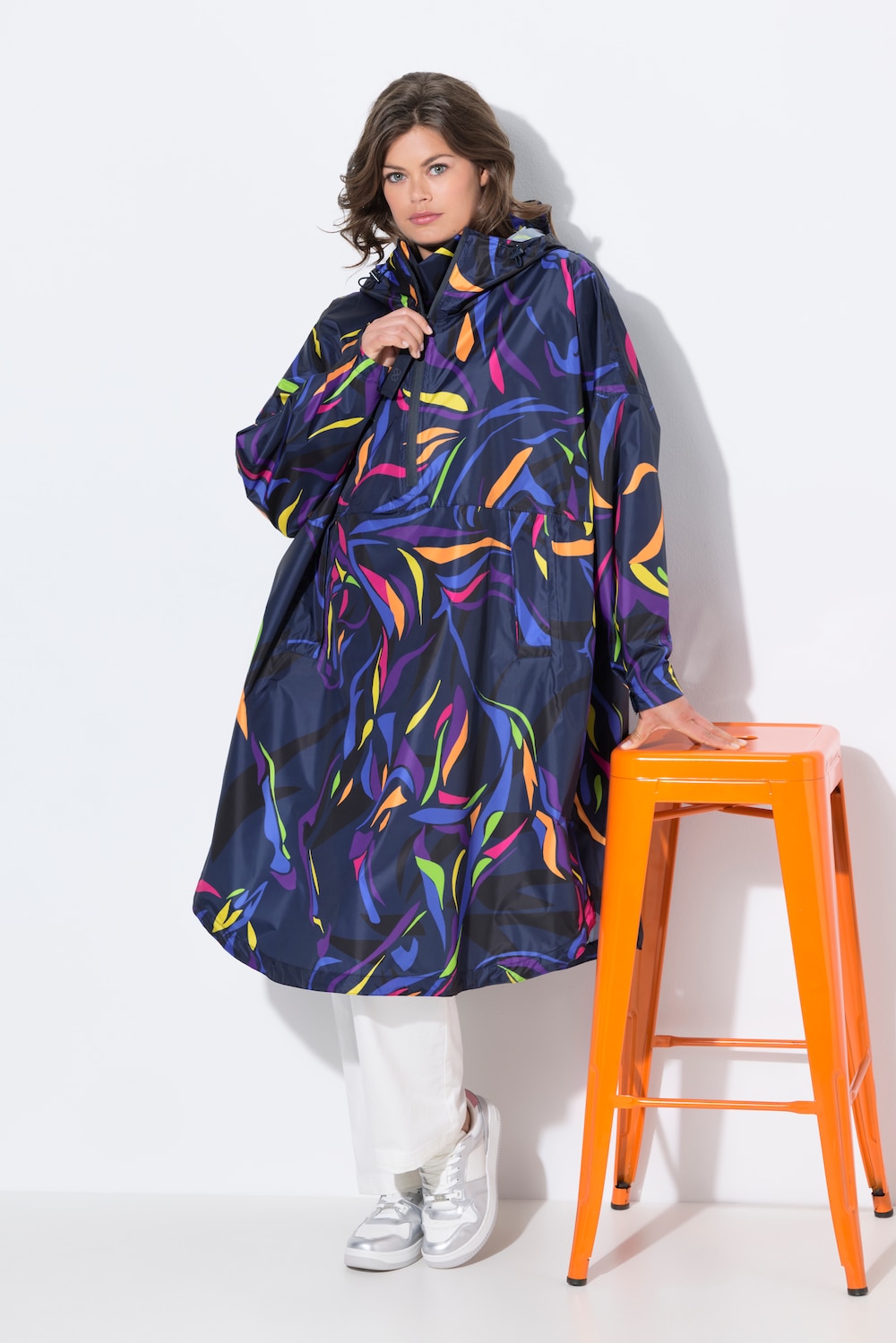 Große Größen Funktions-Regencape, Damen, blau, Größe: One Size, Polyester, LAURASON von LAURASON