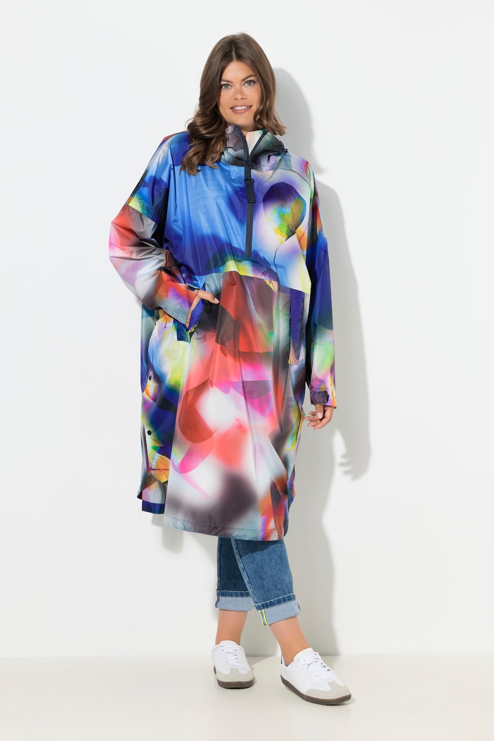 Große Größen Funktions-Regencape, Damen, blau, Größe: One Size, Polyester, LAURASON von LAURASON