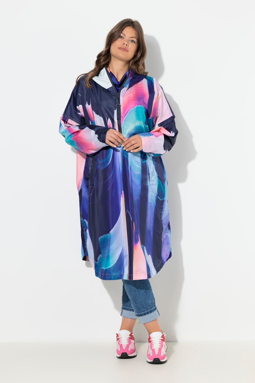 Große Größen Funktions-Regencape, Damen, türkis, Größe: One Size, Polyester, LAURASON von LAURASON