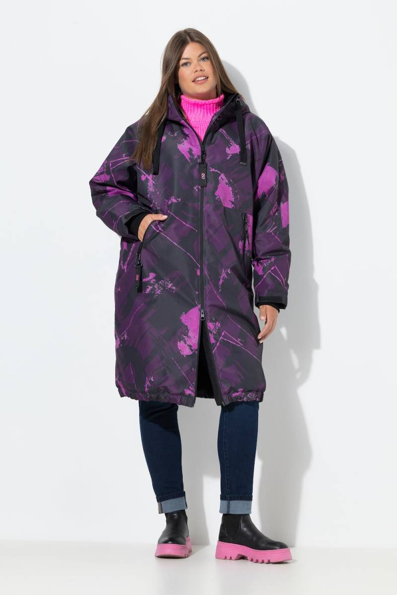 Große Größen Funktionsmantel mit Druck , Damen, schwarz, Größe: 40/42, Polyester, LAURASON von LAURASON