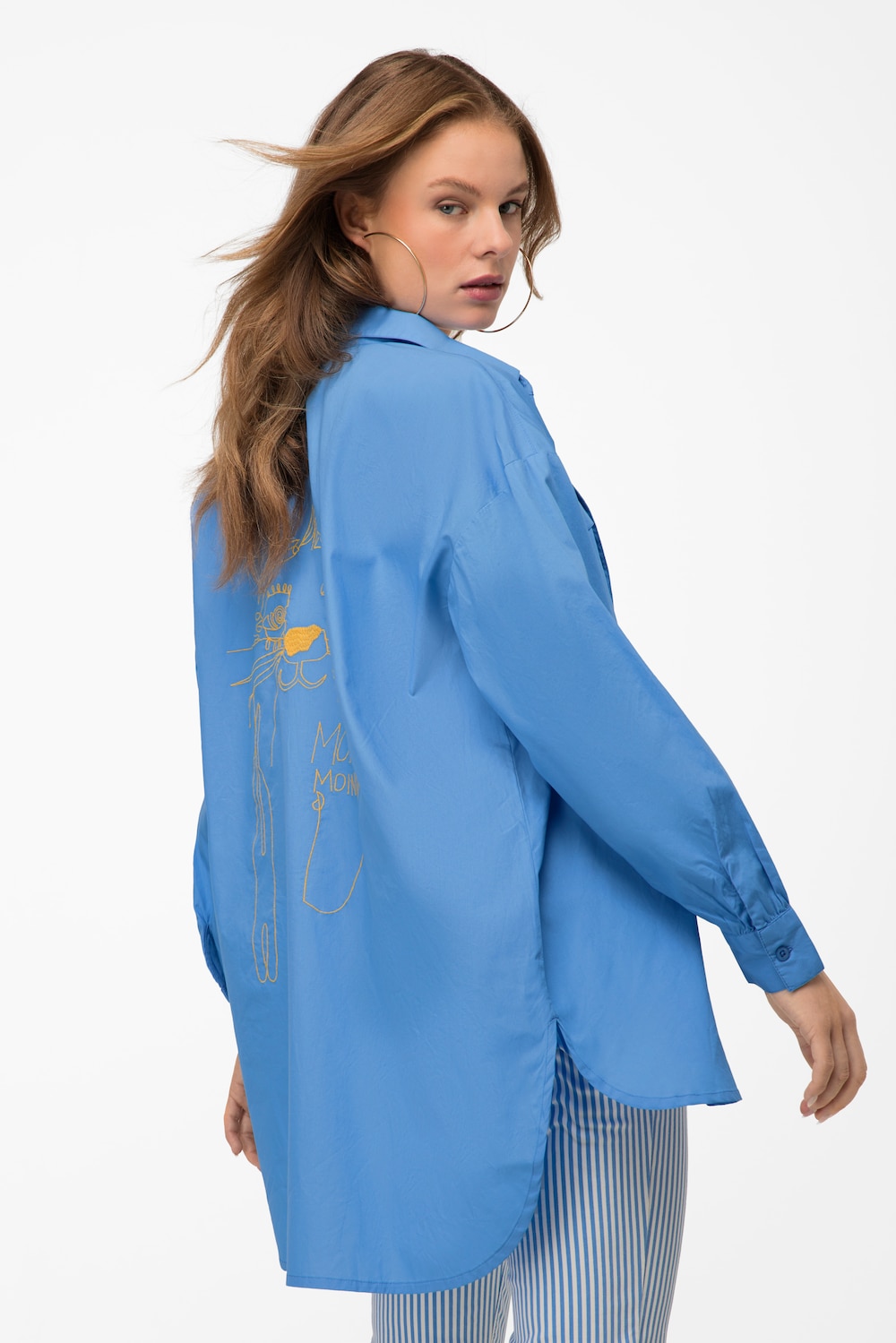 Große Größen Hemdbluse, Damen, blau, Größe: S, Baumwolle, LAURASON von LAURASON