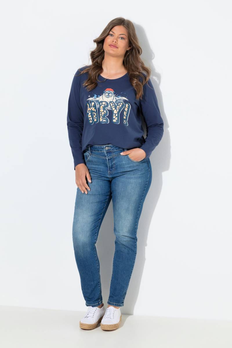 Große Größen High Waist Jeans, Damen, blau, Größe: 48, Baumwolle, LAURASON von LAURASON