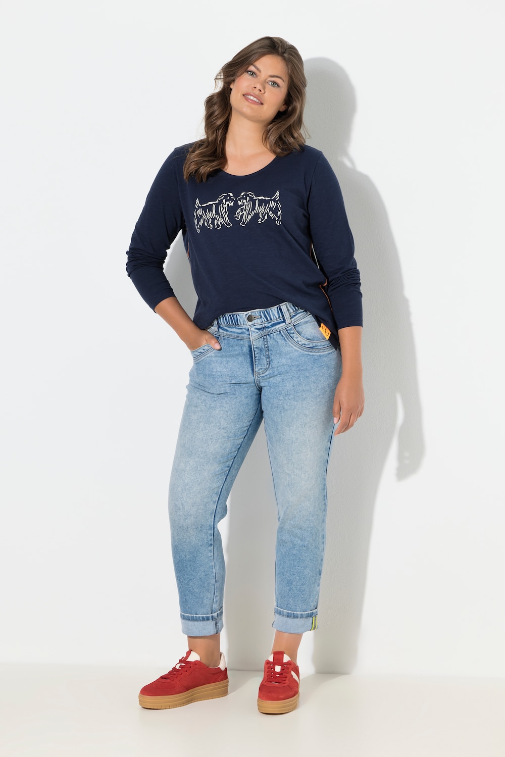 Große Größen High Waist Jeans, Damen, blau, Größe: 56, Baumwolle, LAURASON von LAURASON
