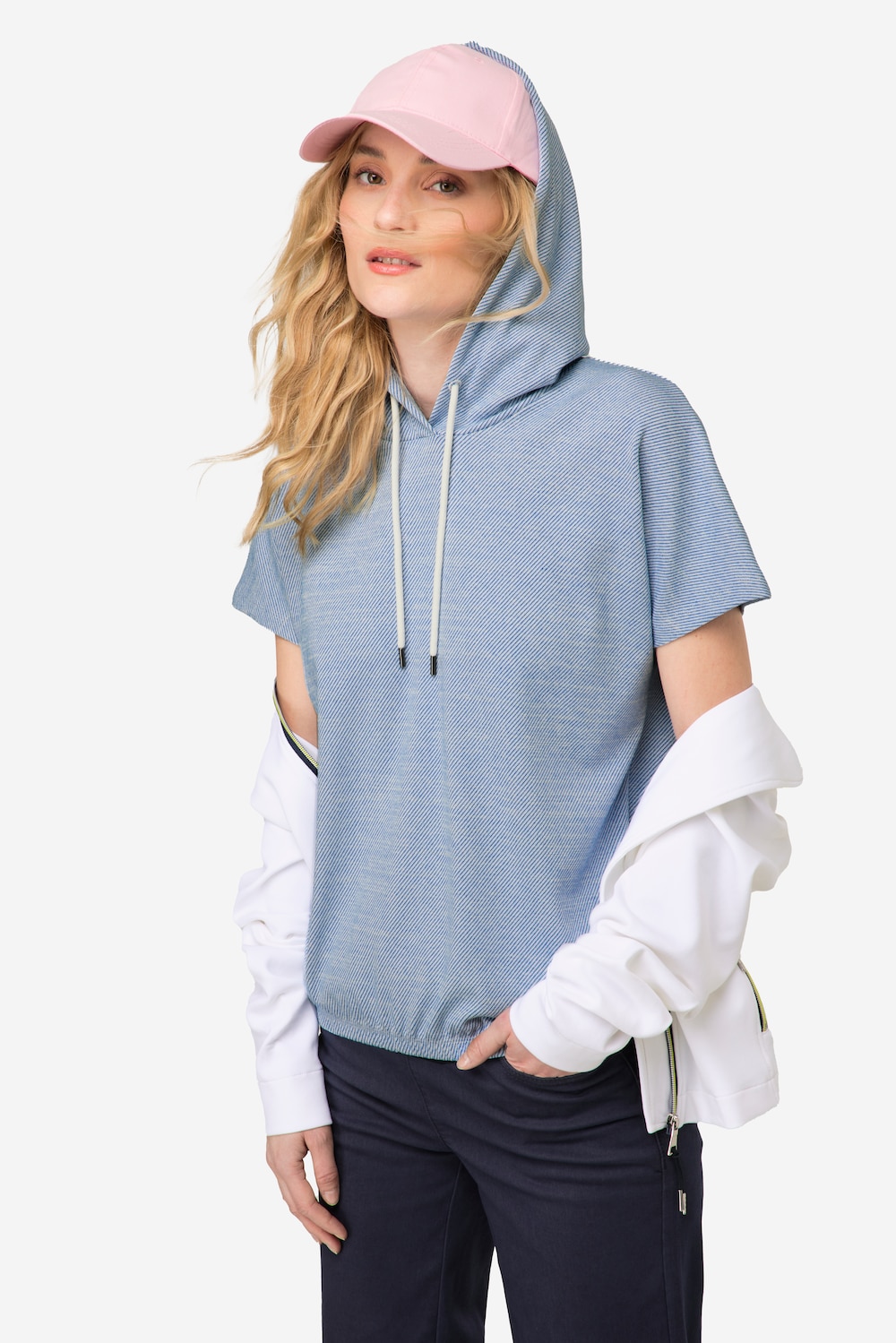 Große Größen Hoodie, Damen, blau, Größe: L, Baumwolle/Viskose/Synthetische Fasern, LAURASON von LAURASON