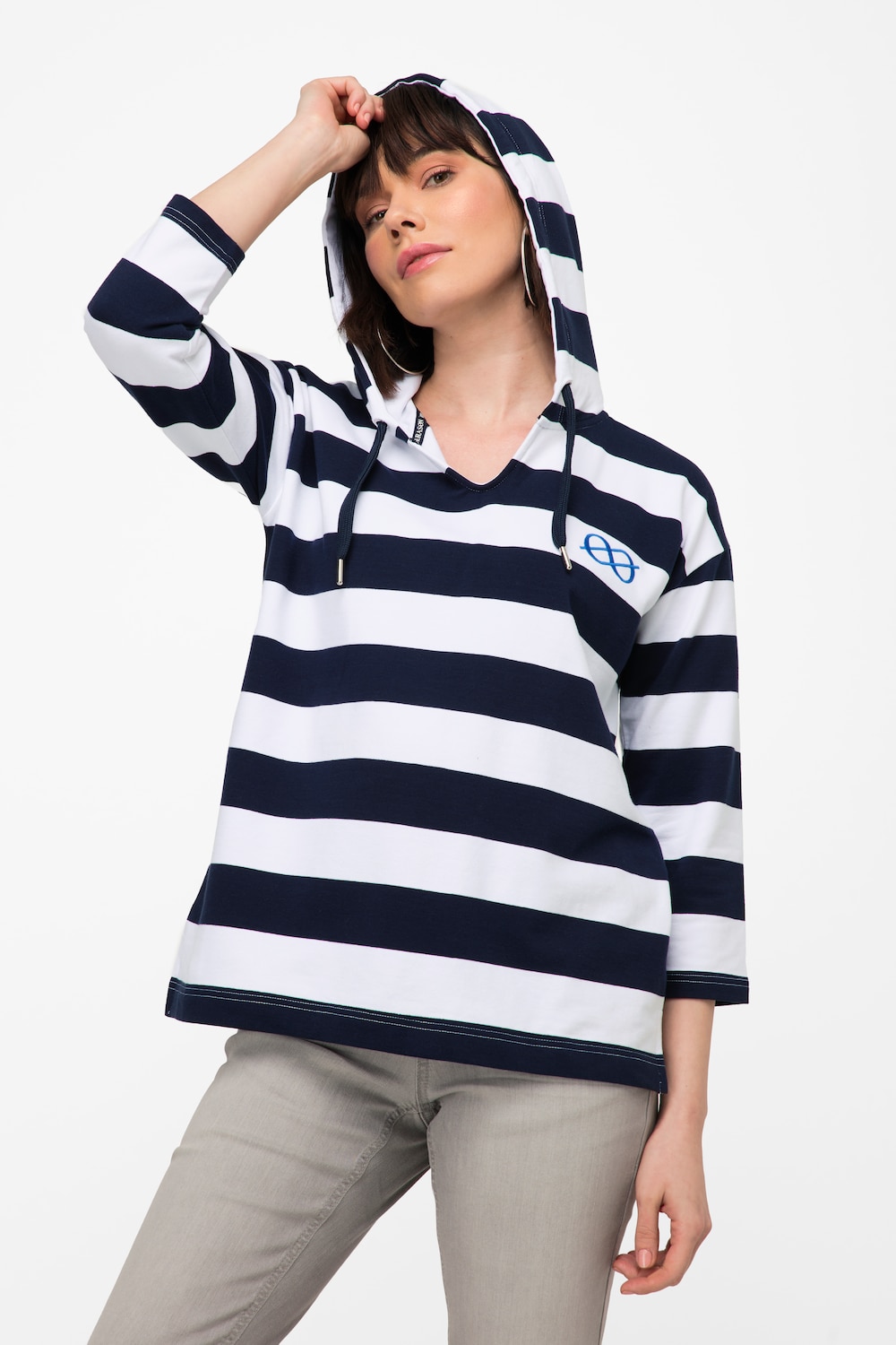 Große Größen Hoodie, Damen, blau, Größe: M, Baumwolle, LAURASON von LAURASON