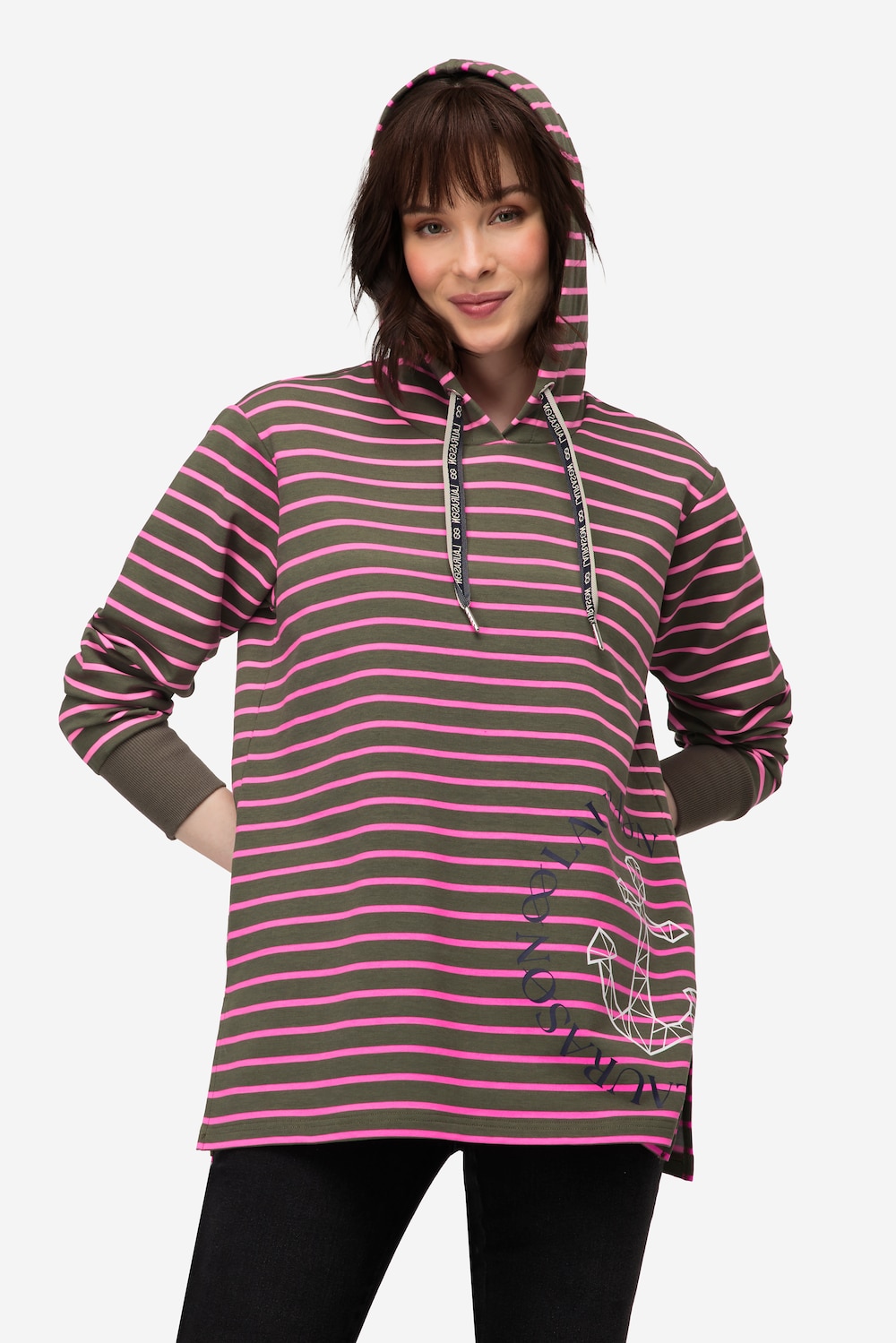 Große Größen Hoodie, Damen, grün, Größe: L, Baumwolle, LAURASON von LAURASON