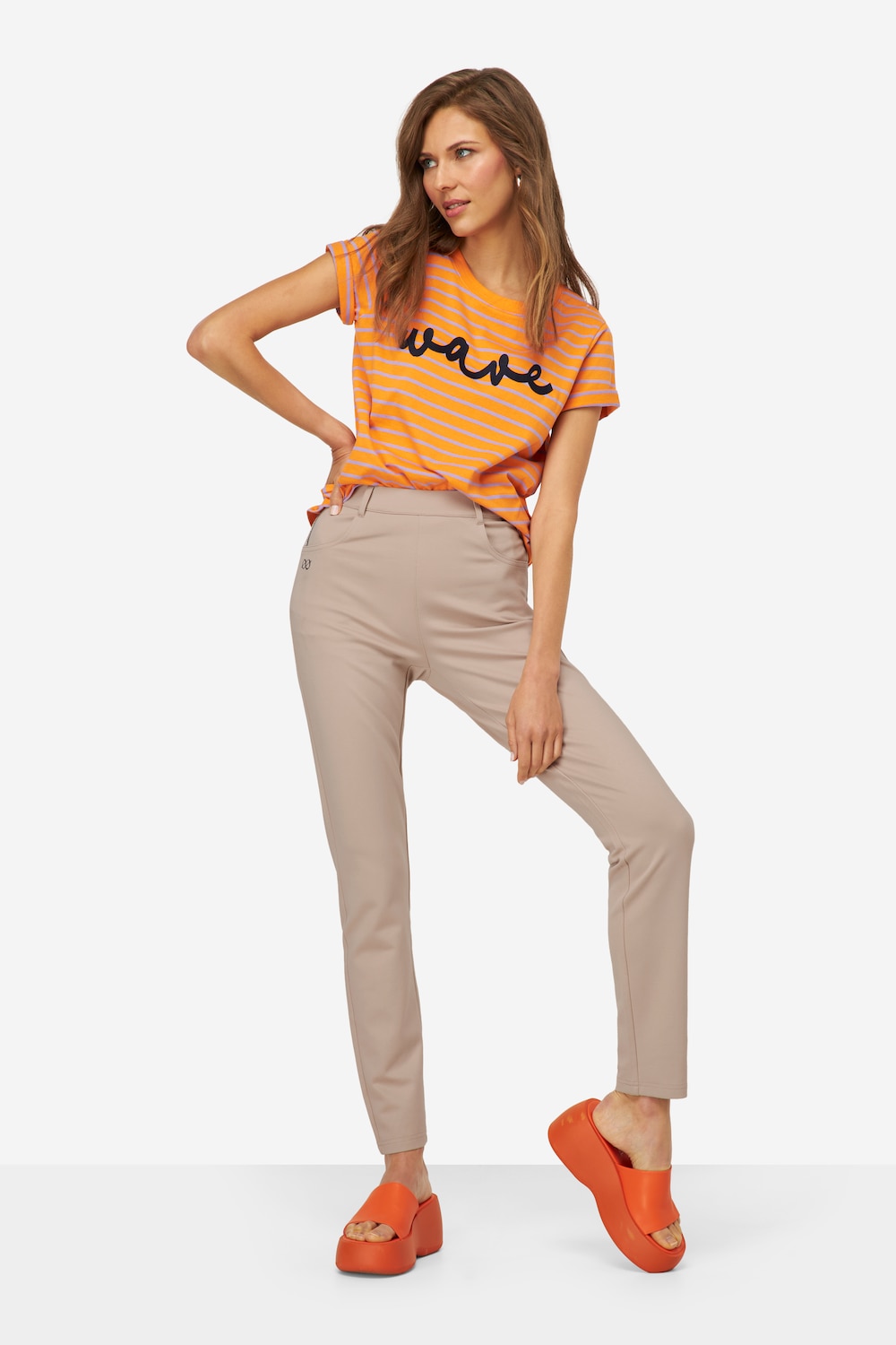 Große Größen Hose Julia, Damen, beige, Größe: 46, Viskose/Synthetische Fasern, LAURASON von LAURASON