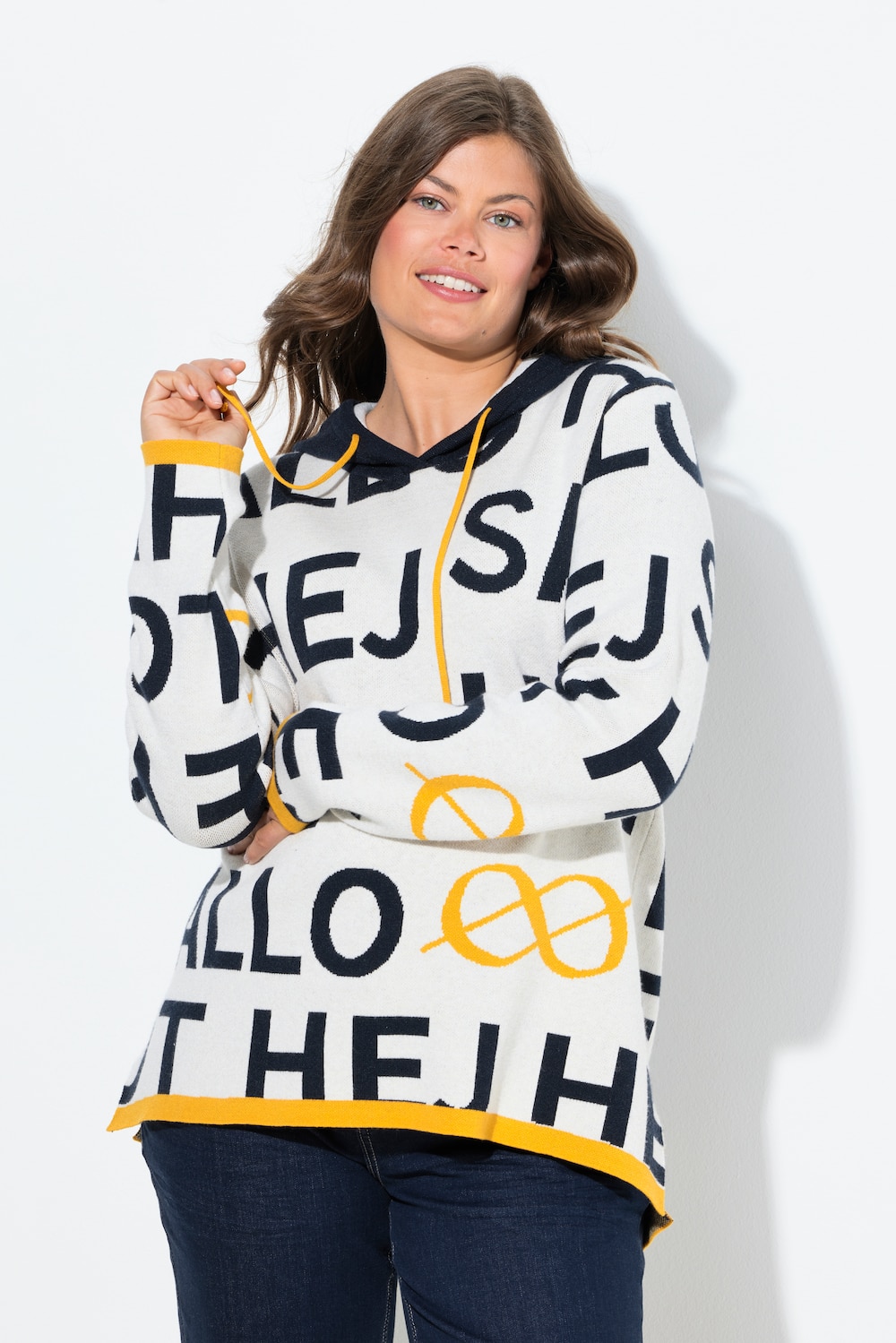 Große Größen Jaquardpullover, Damen, blau, Größe: 52/54, Viskose/Synthetische Fasern/Polyester, LAURASON von LAURASON