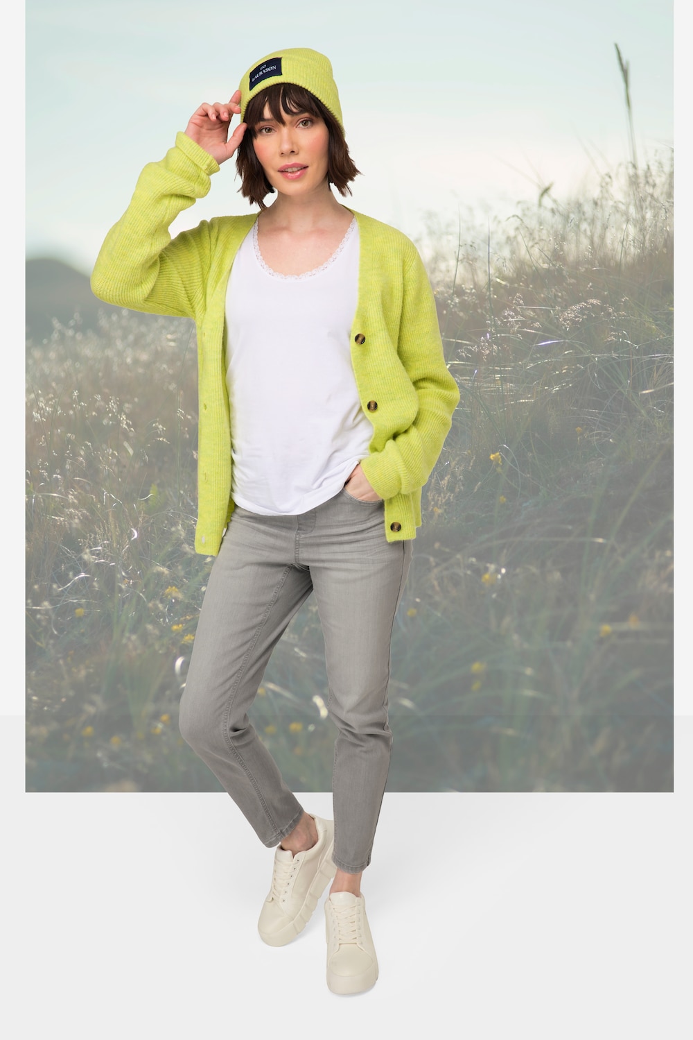 Große Größen Jeans Julia, Damen, beige, Größe: 40, Baumwolle, LAURASON von LAURASON