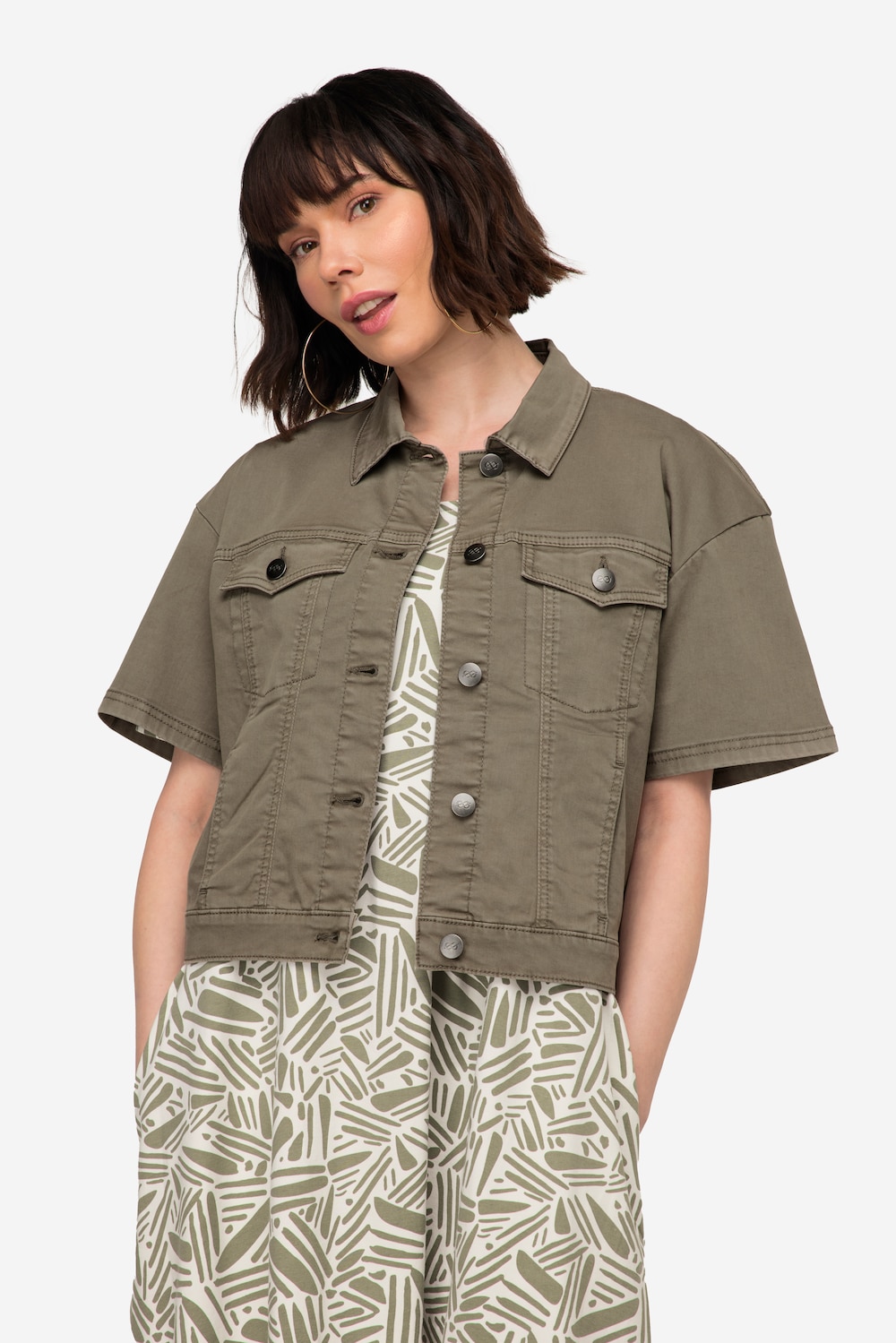 Große Größen Jeansjacke, Damen, braun, Größe: M, Baumwolle, LAURASON von LAURASON