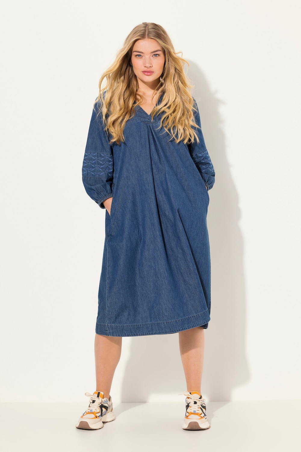Große Größen Jeanskleid, Damen, blau, Größe: L, Baumwolle, LAURASON von LAURASON