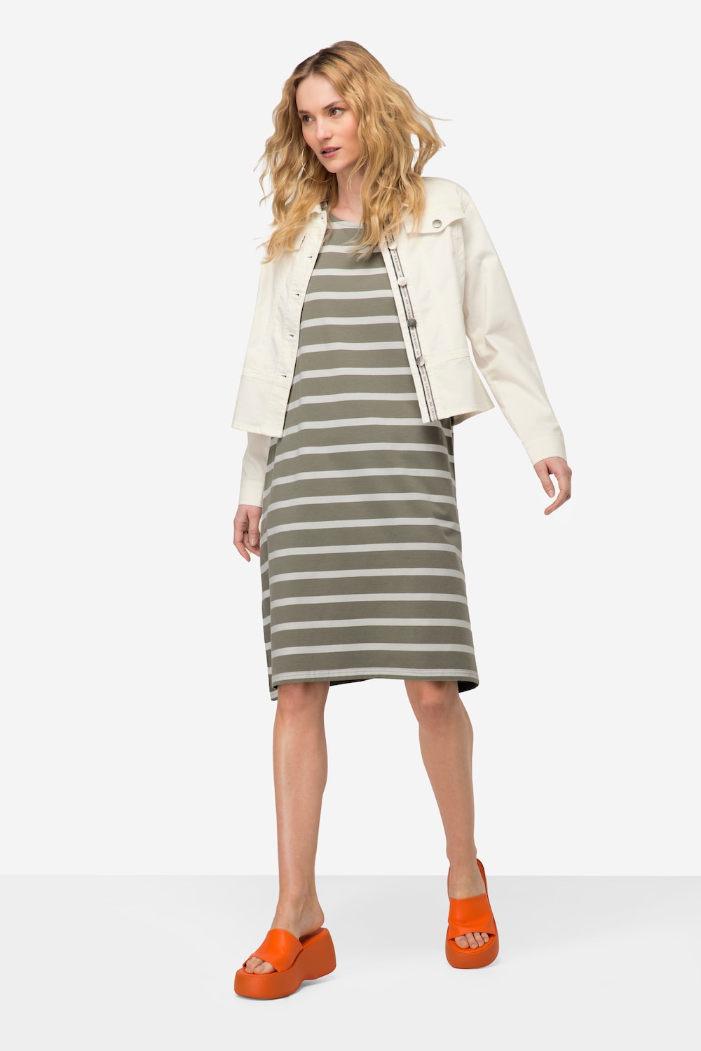 Große Größen Jerseykleid, Damen, braun, Größe: M, Baumwolle, LAURASON von LAURASON