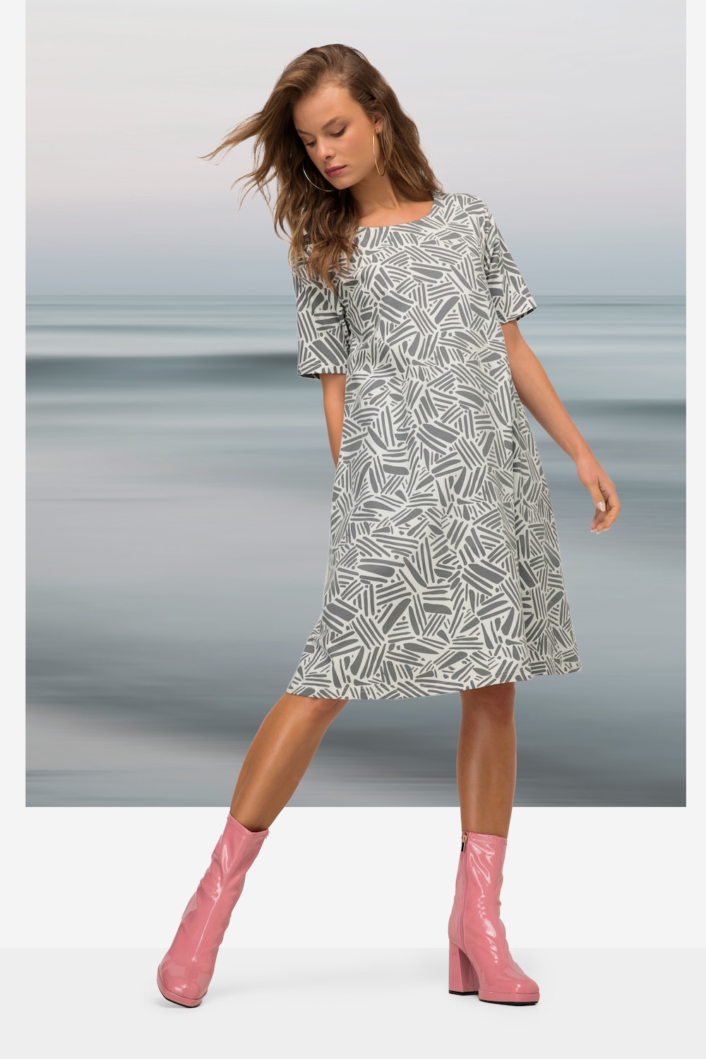 Große Größen Jerseykleid, Damen, braun, Größe: S, Baumwolle, LAURASON von LAURASON