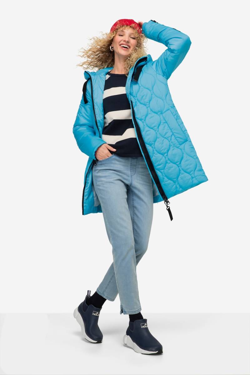 Große Größen Long-Steppjacke, Damen, türkis, Größe: M, Polyester/Synthetische Fasern, LAURASON von LAURASON