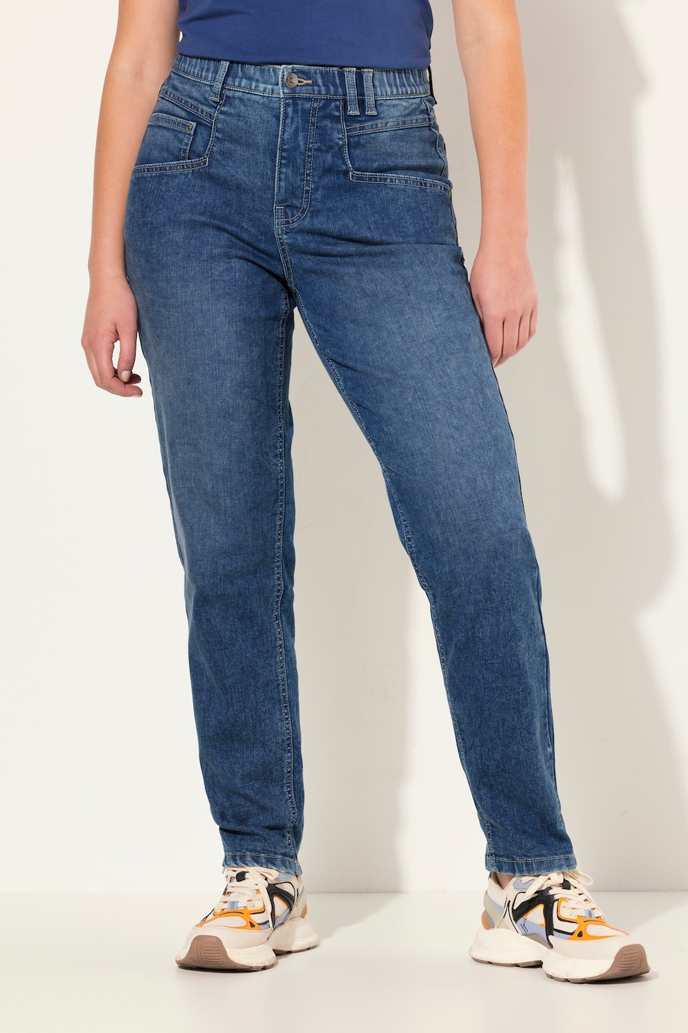 Große Größen Mom-Jeans, Damen, blau, Größe: 46, Baumwolle, LAURASON von LAURASON