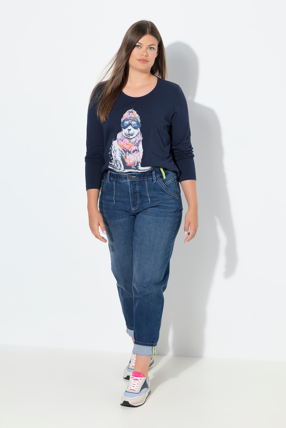 Große Größen Mom-Jeans, Damen, blau, Größe: 54, Baumwolle, LAURASON von LAURASON